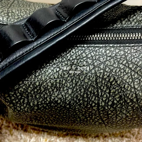 Rag & Bone Iron Grey Leather Bradbury Zip Hobo